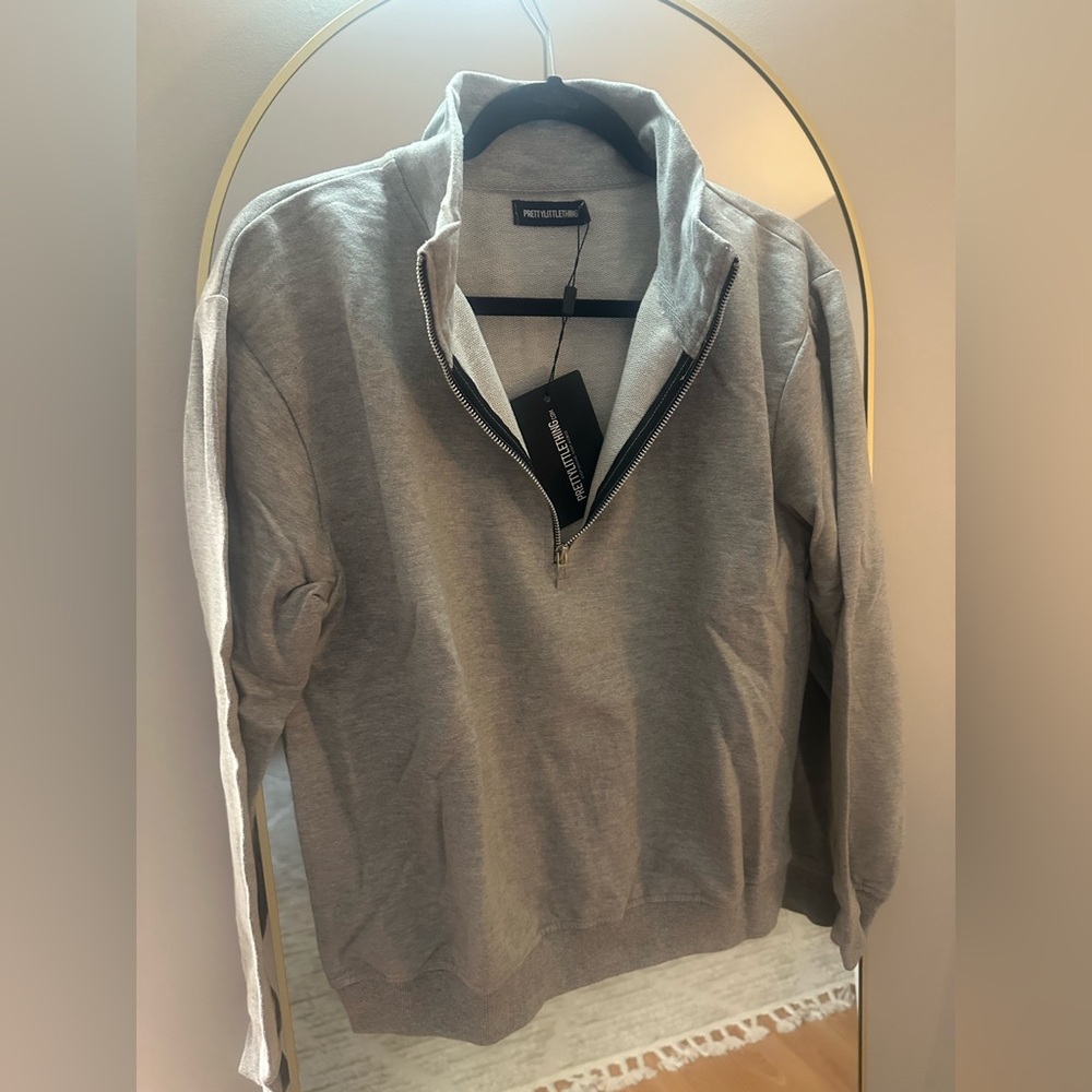 WOMENS GREY PRETTY LITTLE THING ZIP UP HOODIE